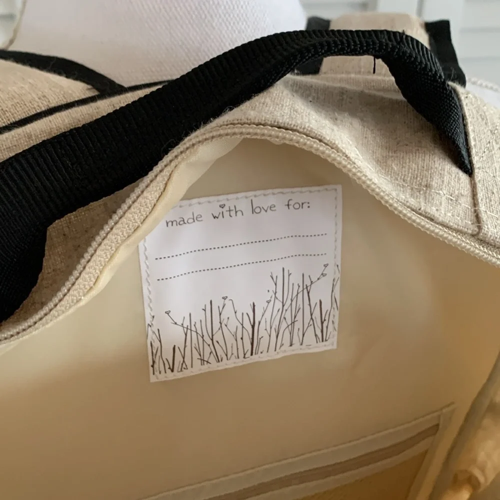 SoYoung x Pixopop Pishi and Friends Backpack NWT Eco Friendly Linen Bag